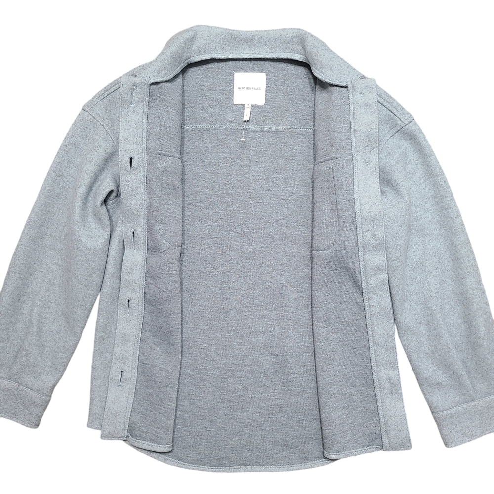 Avec Les Filles Boyfriend Shacket Button Front Oversized Jacket Fleece - Picture 3 of 5